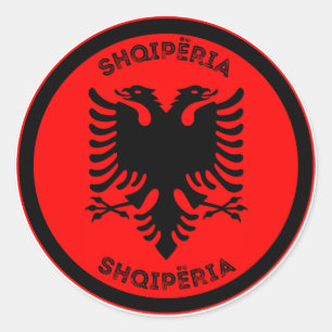 Albanese Erfgoed Embleem Ronde Sticker