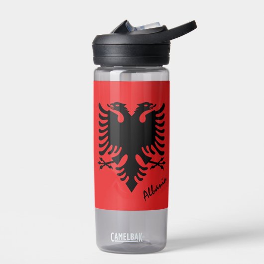 Albanese fles, patriottische Albanese vlag Waterfles (Links)