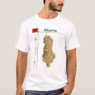 Albanese kaart + vlag + titel T-shirt