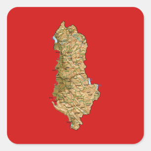Albanese Landkaart Sticker