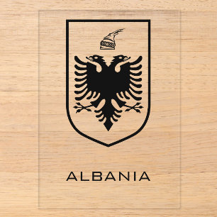 Albanese Nationale Wapen Erfgoedinkt Acryl Uitnodigingen