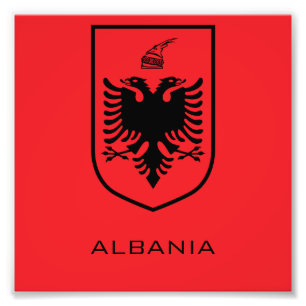 Albanese Nationale Wapen Heritage Ink Foto Afdruk