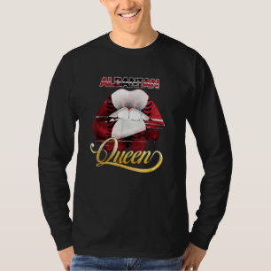 Albanese Pride Vlag Lip Vrouwen Meisjes Albanese K T-shirt