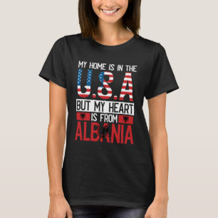 Albanese roots Amerikaanse vlag Albanië Erfgoed T-shirt
