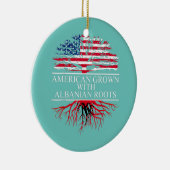 Albanese Roots-Amerikaanse vlag Albanië Keramisch Ornament (Rechts)