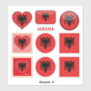 Albanese stickers & Albanese vlag, Hart /sport
