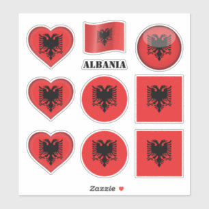 Albanese stickers & Albanese vlag, Hart /sport