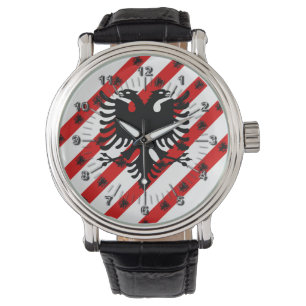Albanese strepenvlag horloge