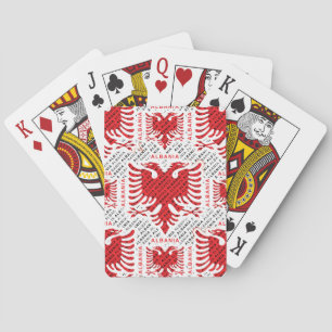 Albanese vlag 4 pokerkaarten