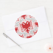 Albanese vlag 4 ronde sticker (Envelop)