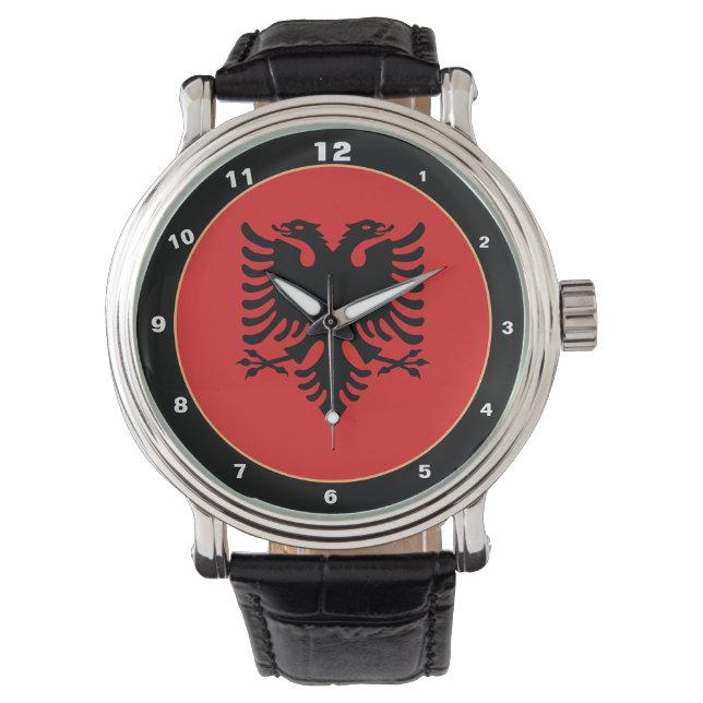 Albanese Vlag & Albanië mode patriot / sport Horloge (Voorkant)