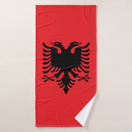 Albanese vlag badhanddoek (Badhanddoek)