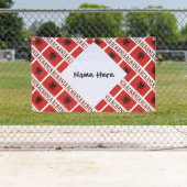 Albanese vlag betegeld gepersonaliseerd spandoek (Insitu)