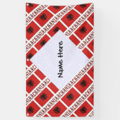 Albanese vlag betegeld gepersonaliseerd spandoek (Verticaal)