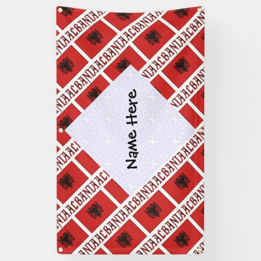 Albanese vlag betegeld gepersonaliseerd spandoek (Verticaal)