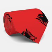 Albanese vlag en Albanees reizen, vakantie- en spo Stropdas (Opgerold)