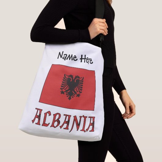 Albanese vlag gepersonaliseerd crossbody tas (Dichtbij)