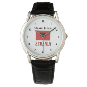 Albanese vlag gepersonaliseerd horloge