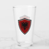 Albanese vlag glas (Achterkant)