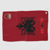 Albanese vlag golfhanddoek (Horizontaal)
