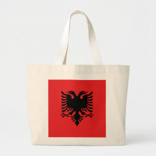 Albanese vlag grote tote bag