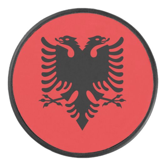 Albanese vlag hockey puck (Voorkant)