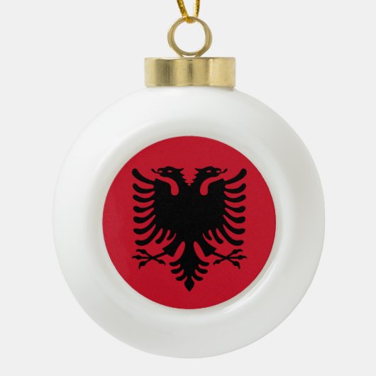 Albanese vlag keramische bal ornament (Voorkant)