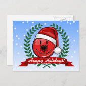 Albanese vlag kerststijl feestdagenkaart (Voorkant / Achterkant)