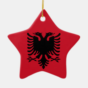 Albanese vlag op Ceramic Star Pendant Keramisch Ornament