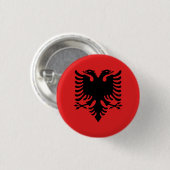 Albanese vlag ronde button 3,2 cm (Voorkant /achterkant)