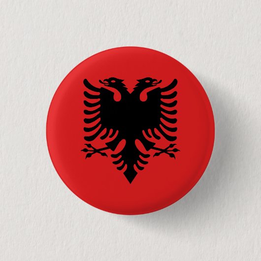 Albanese vlag ronde button 3,2 cm (Voorkant)