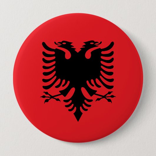 Albanese vlag ronde button 4,0 cm (Voorkant)