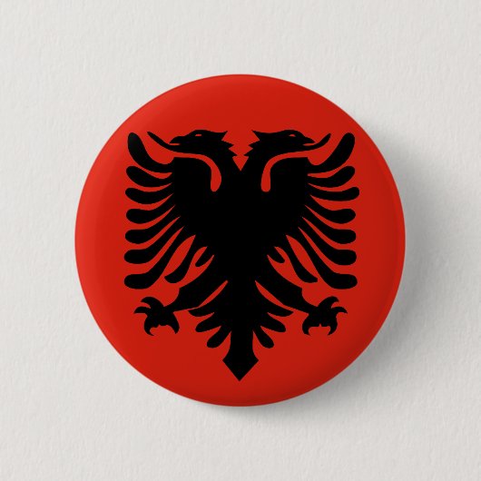 Albanese vlag ronde button 5,7 cm (Voorkant)