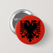 Albanese vlag ronde button 5,7 cm (Voorkant /achterkant)