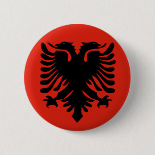 Albanese vlag ronde button 5,7 cm