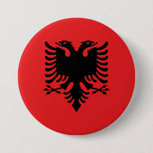 Albanese vlag ronde button 7,6 cm