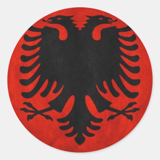 Albanese vlag ronde sticker (Voorkant)