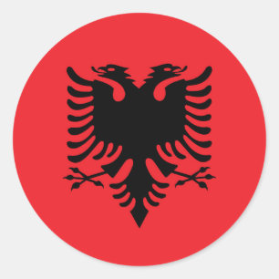 Albanese vlag ronde sticker
