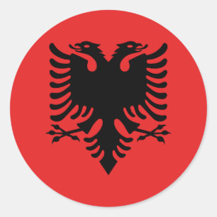 Albanese vlag ronde sticker