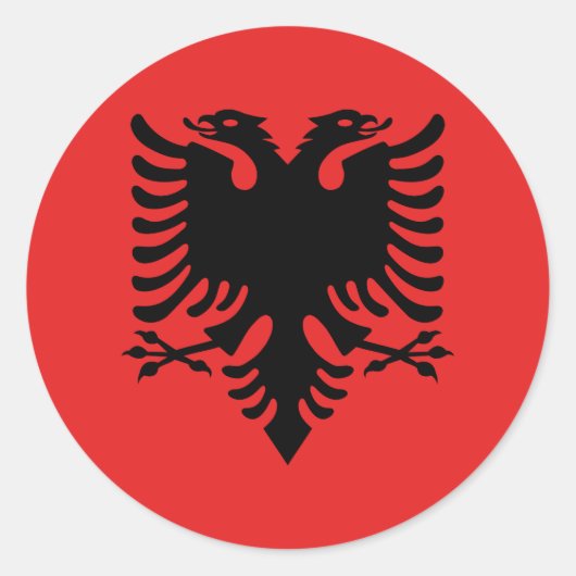 Albanese vlag ronde sticker (Voorkant)