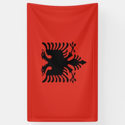 Albanese vlag spandoek (Verticaal)