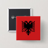 Albanese vlag vierkante button 5,1 cm (Voorkant /achterkant)