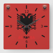 Albanese vlag vierkante klok (Voorkant)