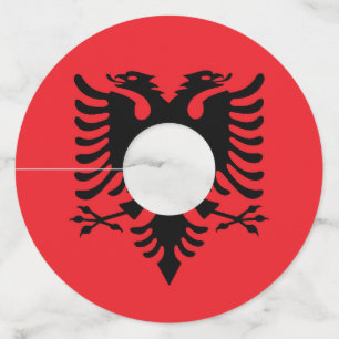 Albanese vlag wijnglaslabel
