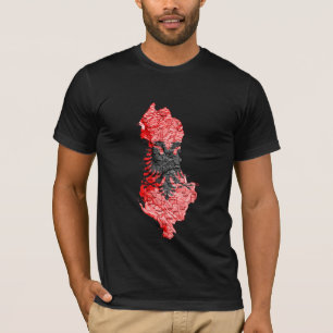 Albanese Vlagkleurige Landkaart T-Shirt