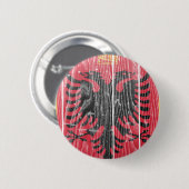 Albanese wapenmunt ronde button 5,7 cm (Voorkant /achterkant)