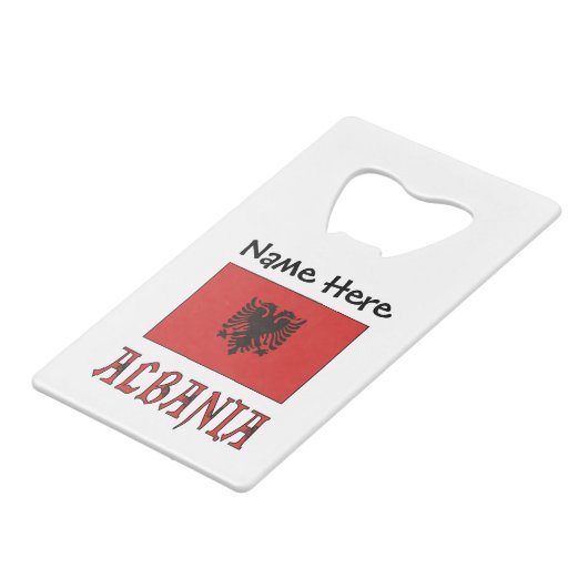 Albania and Albanian Flag Personalized  Credit Car (Devant Angle)