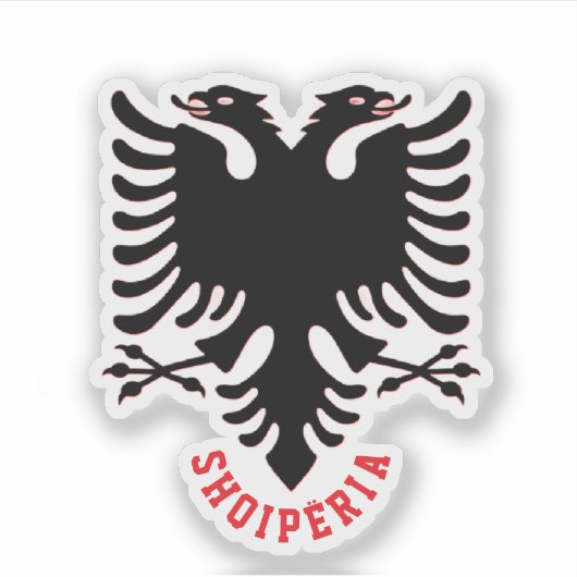 Albania Double Headed Eagle Sticker (Voorkant)