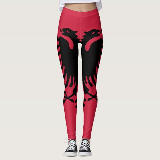Albania Flag Emblem Leggings (Voorkant)