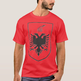 Albania State Emblem Black Steel T-shirt